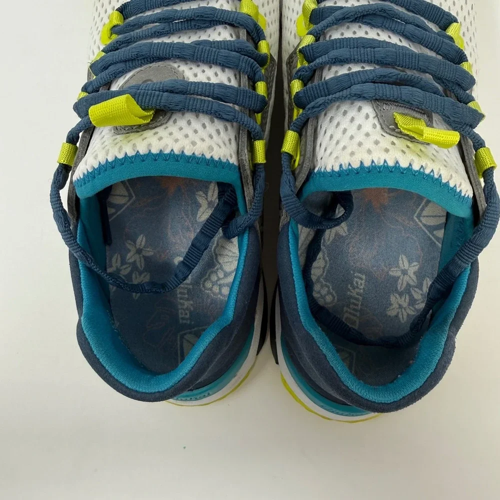 OluKai Waileuku Womens 9 White‎ Blue Lime Mesh Athletic Sneakers